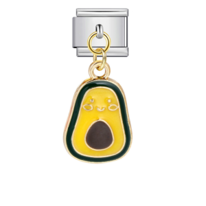 Yellow Avocado Face Pendant