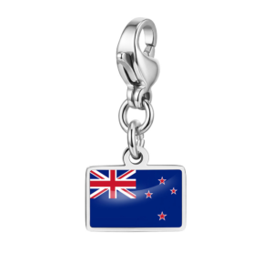 NOOFNO Italian Charm Bracelet with New Zealand Flag Pendant, Mirror