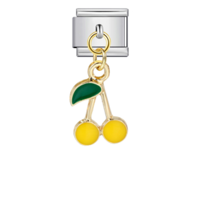 Yellow Cherry Pair Pendant