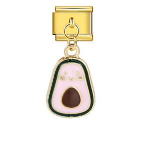 Pink Avocado Face Pendant