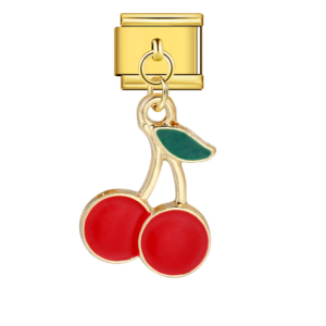 Red Flat Cherry Pair Pendant