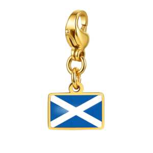 NOOFNO Italian Charm Bracelet with Scottish Flag Pendant, Gold Lobster