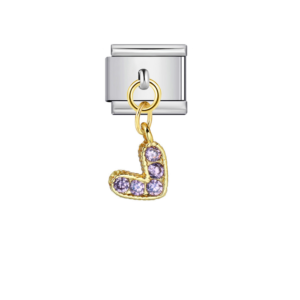 Lavender Accented J Pendant