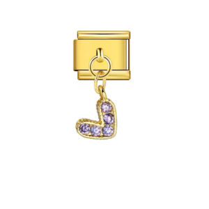 Lavender Accented J Pendant