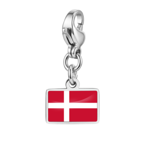 NOOFNO Italian Charm Bracelet with Flag Pendant and Lobster Clasp, Mirror