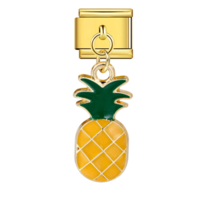 Yellow Pineapple with Green Crown Pendant
