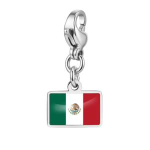 NOOFNO Mexican Flag Pendant Charm with Lobster Clasp for Italian Charm