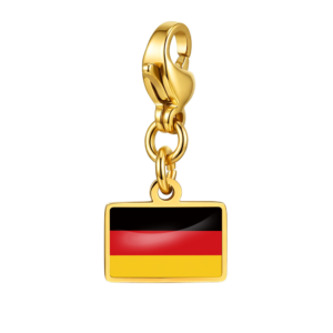 NOOFNO Gold-Tone Italian Charm Bracelet with German Flag Pendant, Lobster