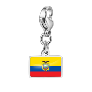 NOOFNO Ecuadorian Flag Pendant Charm Bracelet with Lobster Clasp, Mirror