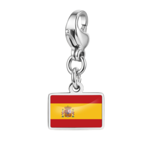 NOOFNO Spanish Flag Pendant Italian Charm Bracelet with Lobster Clasp