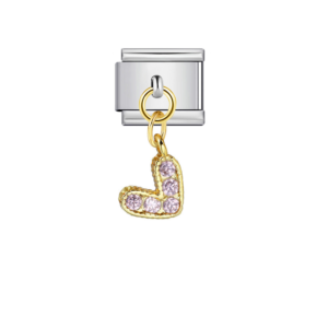 Pale Pink Accented J Pendant