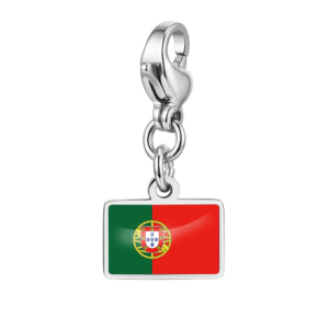Portuguese Flag Charm Keychain with Rectangular