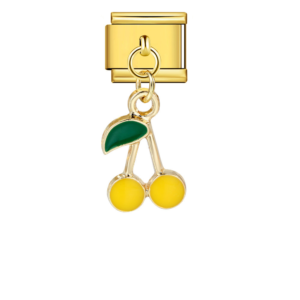 Yellow Cherry Pair Pendant