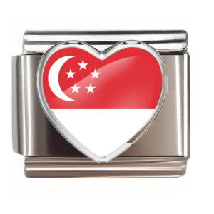Singapore Flag Heart Link
