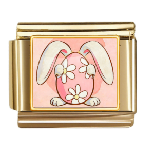 Bunny with Pink Daisy Egg