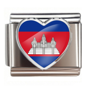 Cambodia Flag Heart