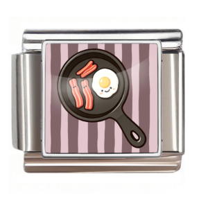 Silver Smiling Egg and Bacon
