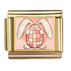 Bunny with Pink Checkered Egg