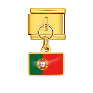 Gold Portugal Flag Pendant