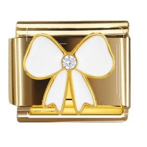White Bow with Clear Center