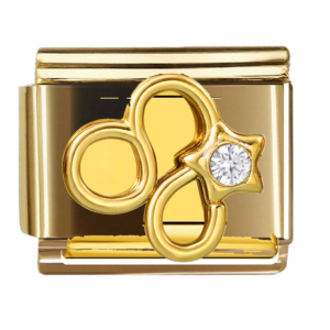 Gold Leo Zodiac Sign with Crystal Rhinestone for