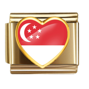 Singapore Flag Heart Link
