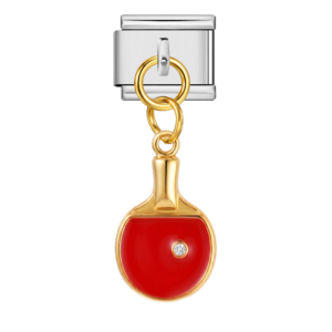 Red Table Tennis Paddle Silver Link