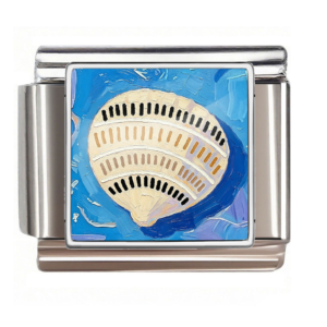 Blue Painted Fan Shell