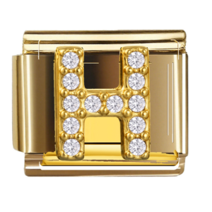 Full Clear-accent Gold Letter H