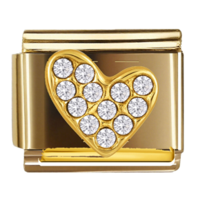 Clear Inset Gold Heart