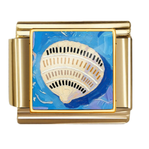 Blue Painted Fan Shell
