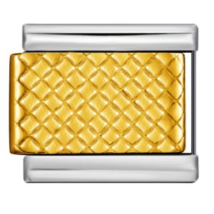 Gold Basket Weave Silver Link