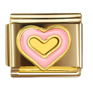 Pink Heart with Gold Center