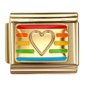 Rainbow Stripe Heart