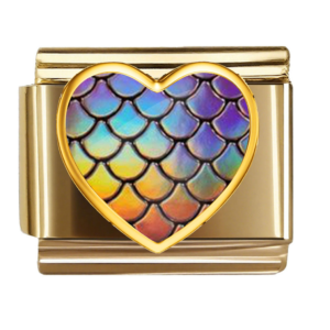Rainbow Scale Gold Heart