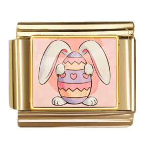 Bunny with Pink Heart Bands Egg