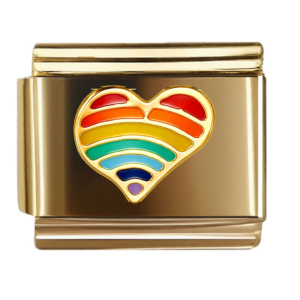 Rainbow Striped Heart
