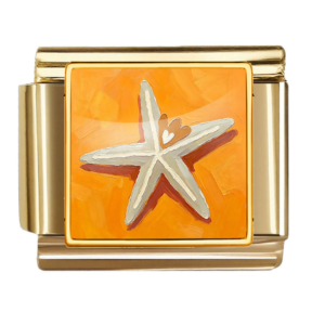 Orange Starfish with Shell
