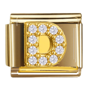 Full Clear-accent Gold Letter D