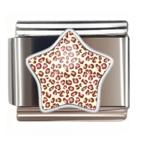 Silver Cream Pink Leopard Star