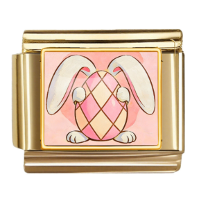 Bunny with Pink Argyle Egg