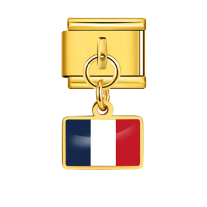 Gold France Flag Pendant