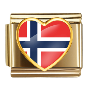 Norway Flag Heart Link