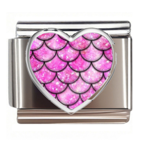 Pink Speckled Scale Heart