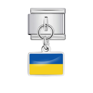 Silver Ukraine Flag Pendant