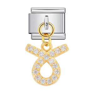 Gold Taurus Clear-accent Pendant