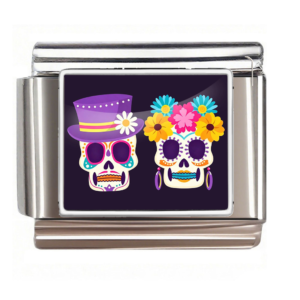 Silver Sugar Skull Couple