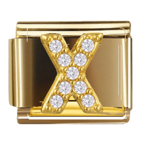 Clear Inset Gold Letter X