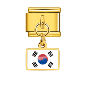 Gold South Korea Flag Pendant