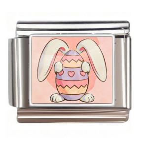 Bunny with Pink Heart Bands Egg
